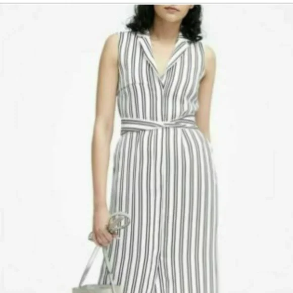 Banana Republic | Dresses | Banana Republic Stripe Trench Dress White Black  Stripe Size 2 | Poshmark